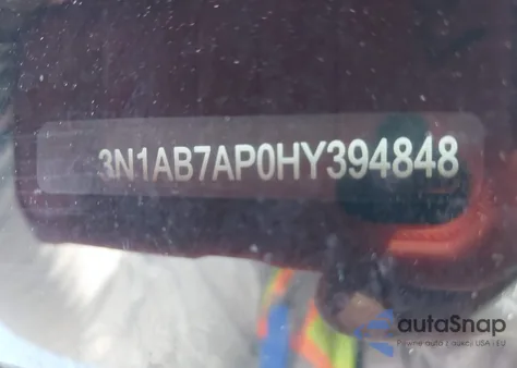 2017 Nissan Sentra S z USA, uszkodzony, nr VIN 3N1AB7AP0HY394848